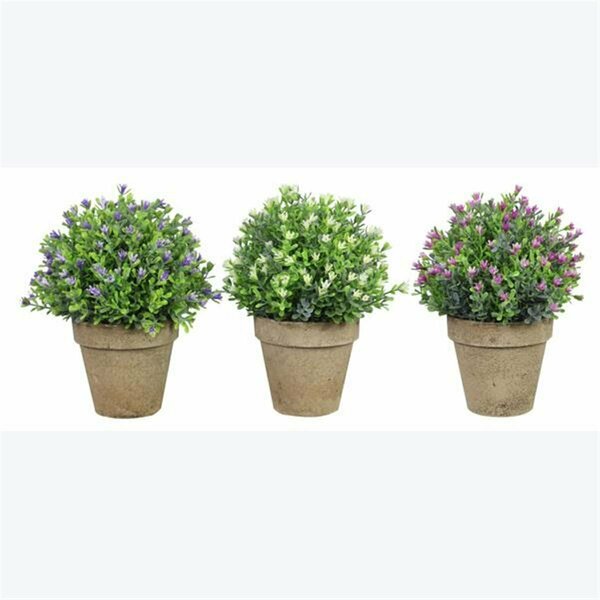 Youngs Artificial Flowers in Planter - 3 Assorted 12610